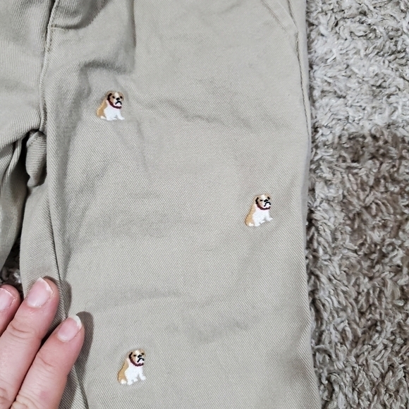 Janie and Jack Kakhi Puppy Embroidered Pants - Picture 3 of 6